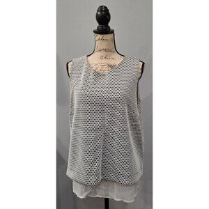 NWT Banana Republic Black and White Sleeveless Shirt SZ Large